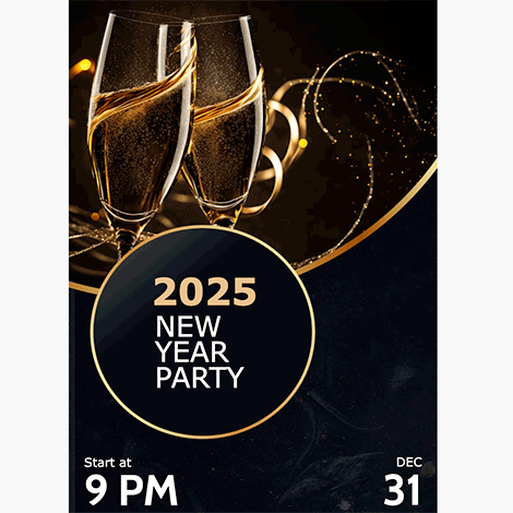 Golden Toast New Year Party Invite